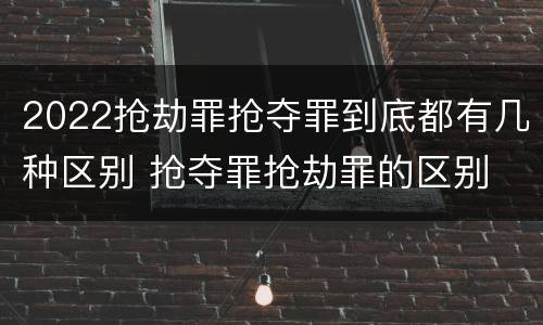 2022抢劫罪抢夺罪到底都有几种区别 抢夺罪抢劫罪的区别