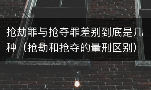 抢劫罪与抢夺罪差别到底是几种（抢劫和抢夺的量刑区别）