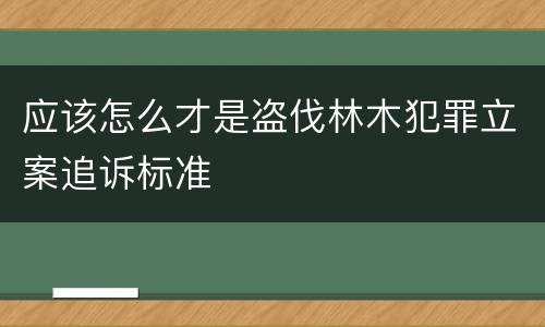 应该怎么才是盗伐林木犯罪立案追诉标准