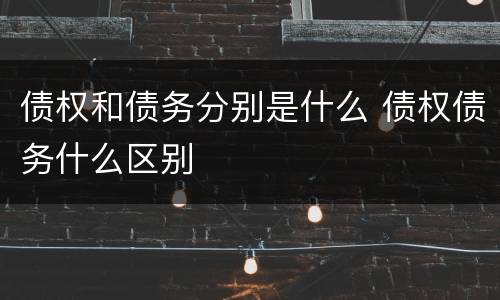 债权和债务分别是什么 债权债务什么区别