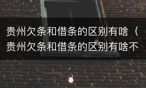 贵州欠条和借条的区别有啥（贵州欠条和借条的区别有啥不一样）