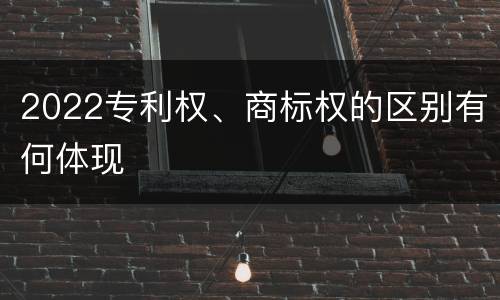 2022专利权、商标权的区别有何体现