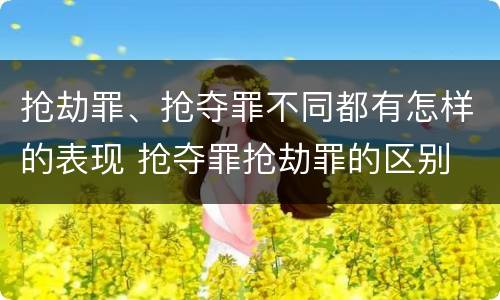 抢劫罪、抢夺罪不同都有怎样的表现 抢夺罪抢劫罪的区别