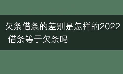 欠条借条的差别是怎样的2022 借条等于欠条吗
