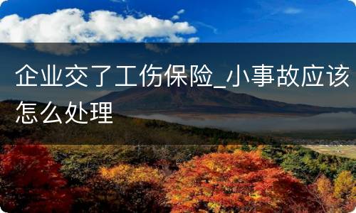 企业交了工伤保险_小事故应该怎么处理