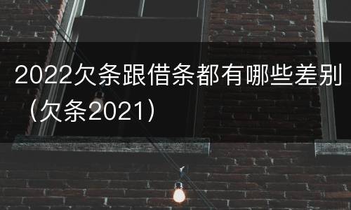 2022欠条跟借条都有哪些差别（欠条2021）