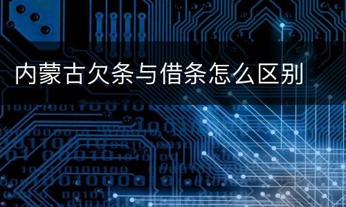内蒙古欠条与借条怎么区别