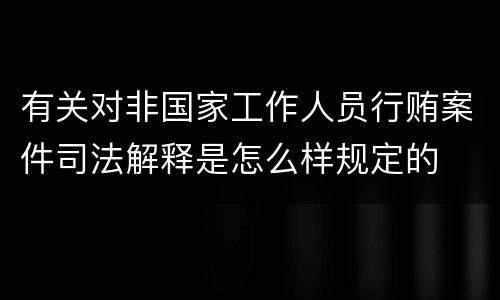 有关对非国家工作人员行贿案件司法解释是怎么样规定的