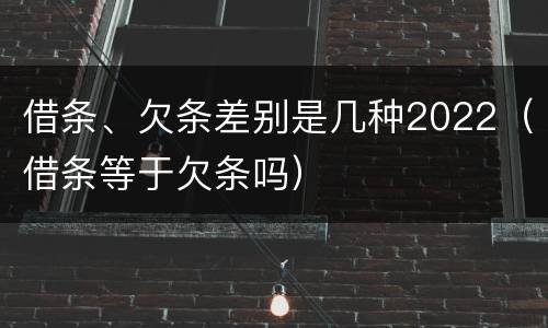 借条、欠条差别是几种2022（借条等于欠条吗）