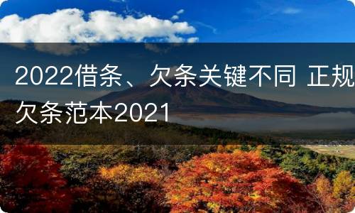 2022借条、欠条关键不同 正规欠条范本2021
