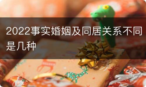 2022事实婚姻及同居关系不同是几种