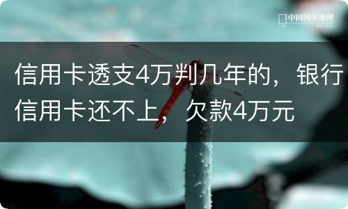 信用卡透支4万判几年的，银行信用卡还不上，欠款4万元