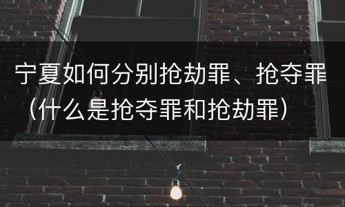 宁夏如何分别抢劫罪、抢夺罪（什么是抢夺罪和抢劫罪）