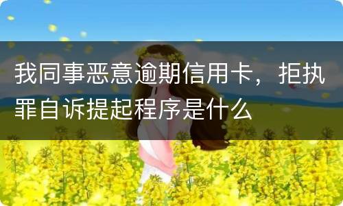 我同事恶意逾期信用卡，拒执罪自诉提起程序是什么