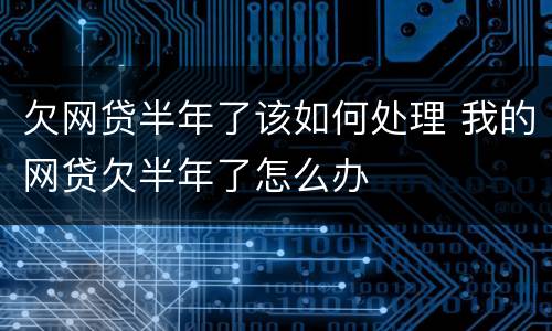 欠网贷半年了该如何处理 我的网贷欠半年了怎么办
