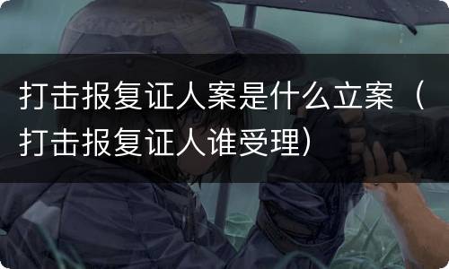 打击报复证人案是什么立案（打击报复证人谁受理）