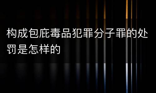构成包庇毒品犯罪分子罪的处罚是怎样的