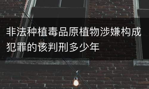 非法种植毒品原植物涉嫌构成犯罪的该判刑多少年