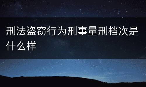 刑法盗窃行为刑事量刑档次是什么样