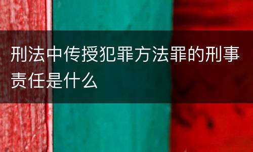 刑法中传授犯罪方法罪的刑事责任是什么