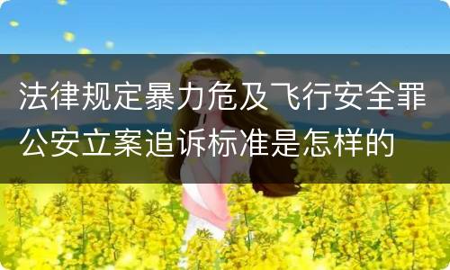 法律规定暴力危及飞行安全罪公安立案追诉标准是怎样的