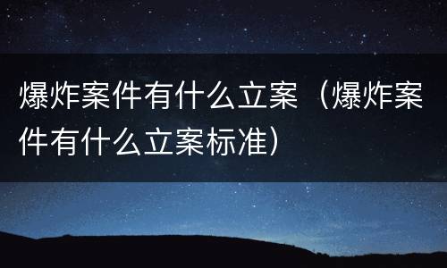 爆炸案件有什么立案（爆炸案件有什么立案标准）