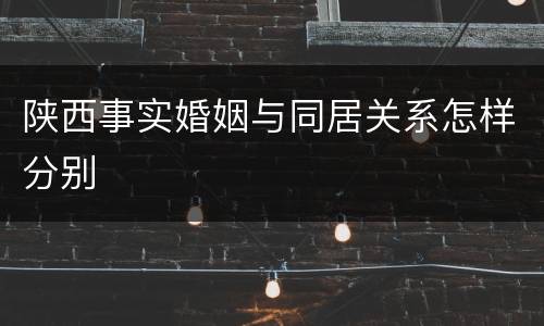 陕西事实婚姻与同居关系怎样分别