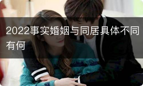 2022事实婚姻与同居具体不同有何