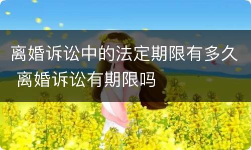 离婚诉讼中的法定期限有多久 离婚诉讼有期限吗
