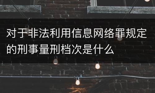 对于非法利用信息网络罪规定的刑事量刑档次是什么