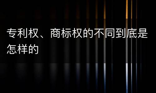 专利权、商标权的不同到底是怎样的