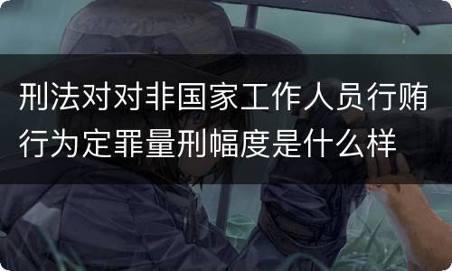 刑法对对非国家工作人员行贿行为定罪量刑幅度是什么样