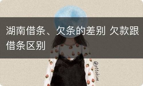 湖南借条、欠条的差别 欠款跟借条区别