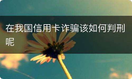 在我国信用卡诈骗该如何判刑呢
