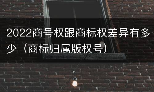 2022商号权跟商标权差异有多少（商标归属版权号）