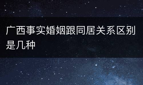广西事实婚姻跟同居关系区别是几种