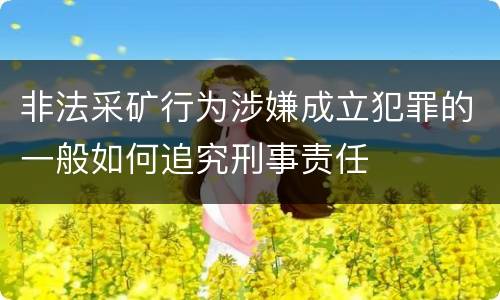 非法采矿行为涉嫌成立犯罪的一般如何追究刑事责任