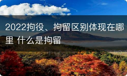 2022拘役、拘留区别体现在哪里 什么是拘留