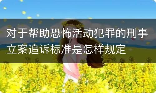 对于帮助恐怖活动犯罪的刑事立案追诉标准是怎样规定