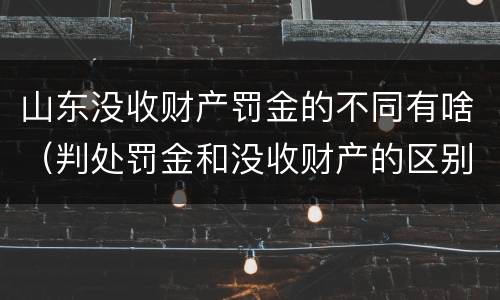 山东没收财产罚金的不同有啥（判处罚金和没收财产的区别）