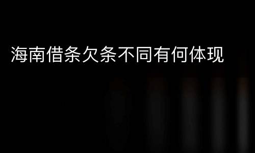 海南借条欠条不同有何体现