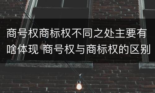 商号权商标权不同之处主要有啥体现 商号权与商标权的区别