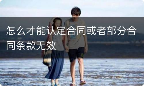 怎么才能认定合同或者部分合同条款无效