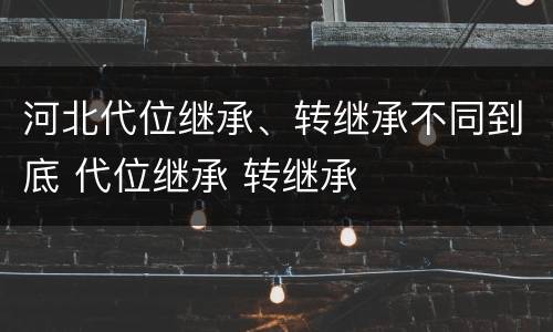 河北代位继承、转继承不同到底 代位继承 转继承