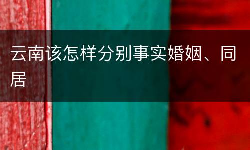云南该怎样分别事实婚姻、同居