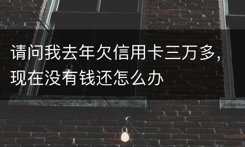 请问我去年欠信用卡三万多，现在没有钱还怎么办