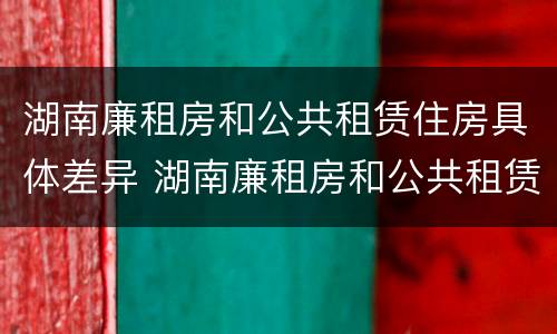 湖南廉租房和公共租赁住房具体差异 湖南廉租房和公共租赁住房具体差异有哪些