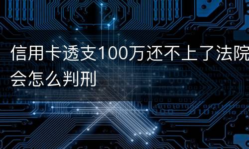 信用卡透支100万还不上了法院会怎么判刑