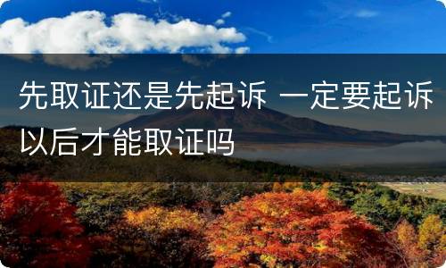 先取证还是先起诉 一定要起诉以后才能取证吗