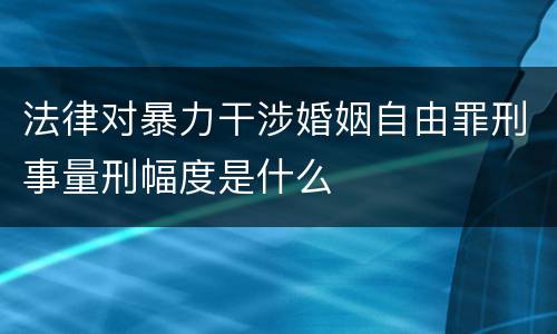 法律对暴力干涉婚姻自由罪刑事量刑幅度是什么